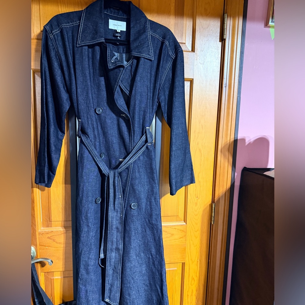Full length, long jean coat by current Elliott